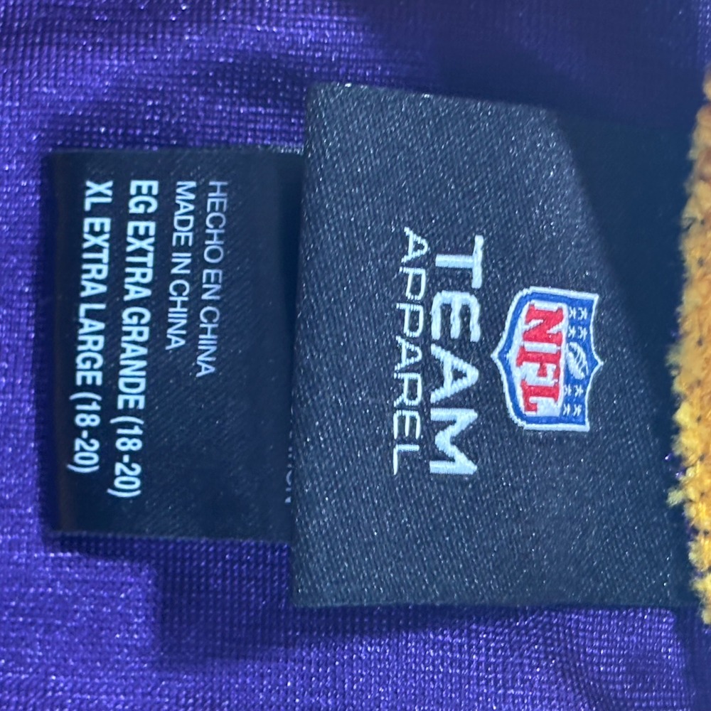 NFL Players Kids Youth Minnesota Viking Peterson 28 Short Sleeve Jersey XL‎ NWT - Picture 7 of 9